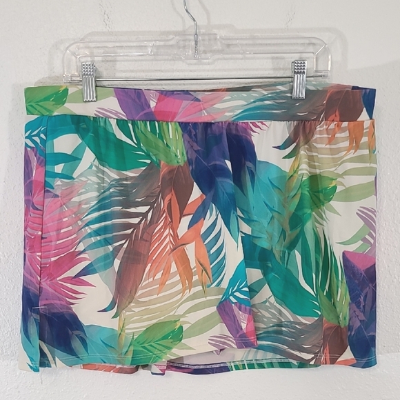 SWIM BY CACIQUE Tropical Floral Swim Skirt Bottoms, size 20 - Picture 1 of 6